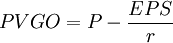 PVGO=P-\frac{EPS}{r}