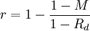 r=1-\frac{1-M}{1R_d}}